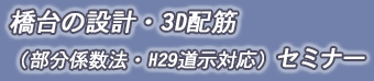 橋台の設計・3D配筋(部分係数法・H29道示対応)セミナー