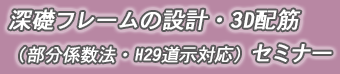 深礎フレームの設計・3D配筋(部分係数法・H29道示対応)セミナー